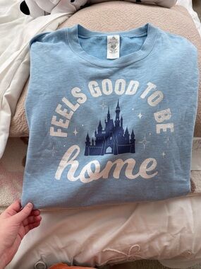 Disney Light Blue 'Feels Good To Be Home' Graphic Sweatshirt
